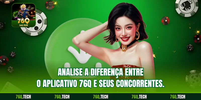 Analise a diferença entre o aplicativo 76q e seus concorrentes