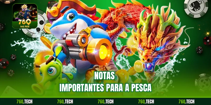 Notas importantes para a pesca